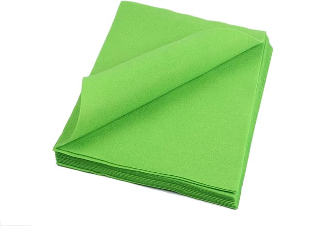 YYCRAFT Craft Soft Felt Sheets 9 Inch X 12 Inch - 24 Pcs Pack, Apple Green