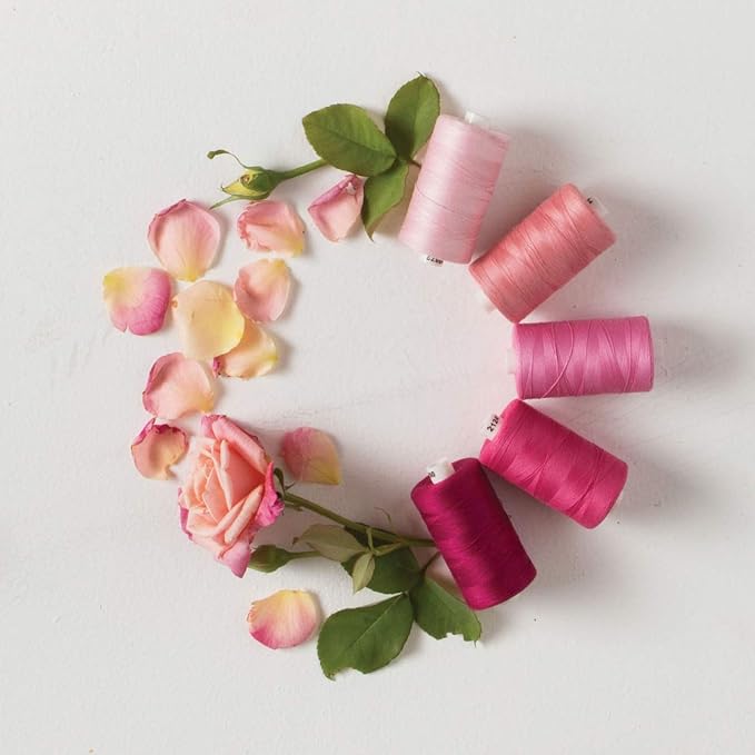 Connecting Threads 100% Cotton Thread Sets - 1200 Yard Spools (Set of 5 - Rosy Glow)