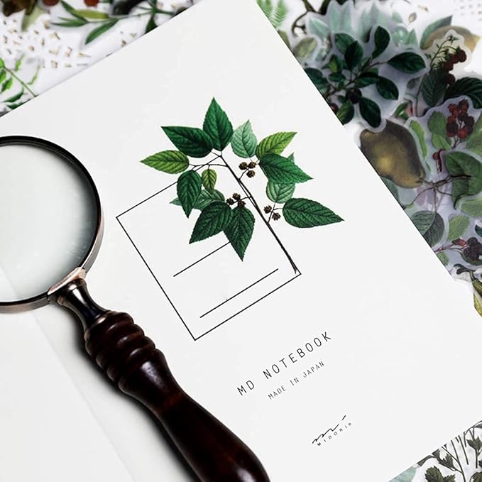 Doraking 65PCS Plants Scrapbook Stickers, DIY Decoration Transparent Sulfuric Paper Green Plants for Scrapbook, No-Repeat