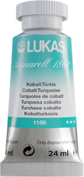 Lukas 1862 Aquarell Artists' Watercolor Tubes, Cobalt Turquoise 24 ml - Vibrant Professional Grade Watercolor Paint - Easy-to-Wet, Intense Color, Long-lasting - Ideal for Professional Watercolorists