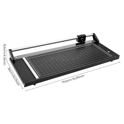 24" Rolling Cutter Precision Rotary Paper Trimmer,Professional Rotary Paper Trimmer with Grids 0-60°Cutting Angle,Manual Heavy Paper Cutter Cutting Machine for Photo,Film,Art Jam,Office
