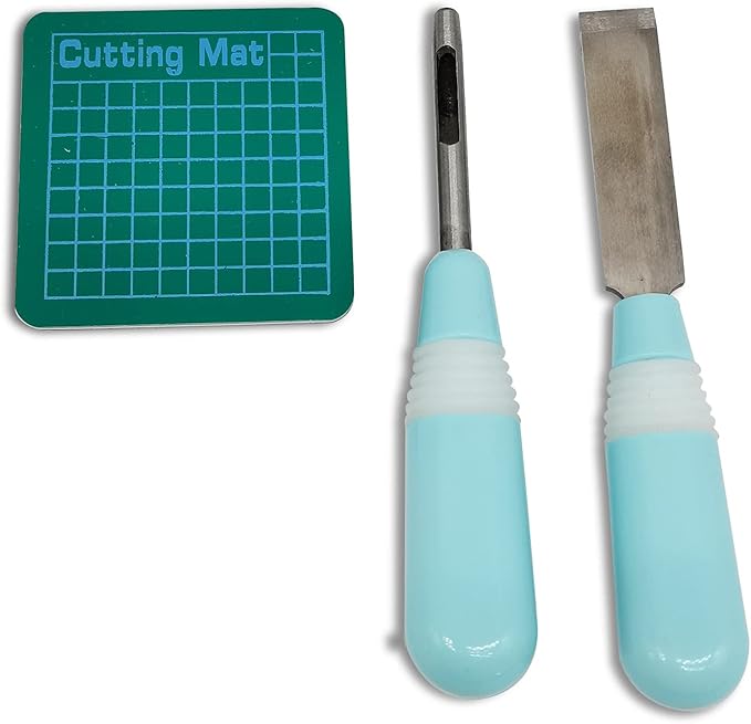 YICBOR 3pcs/Set Sewing Buttonhole Cutter Set for All Kinds of Leather Cloth DIY Manual Opening (Blue)
