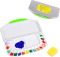 Falling in Art Airtight Watercolor Palette, Plastic Paint Palette with 16 Wells and 2 Mixing Areas, Folding Paint Tray with Lid, Suitable for Acrylic, Gouache and Watercolor