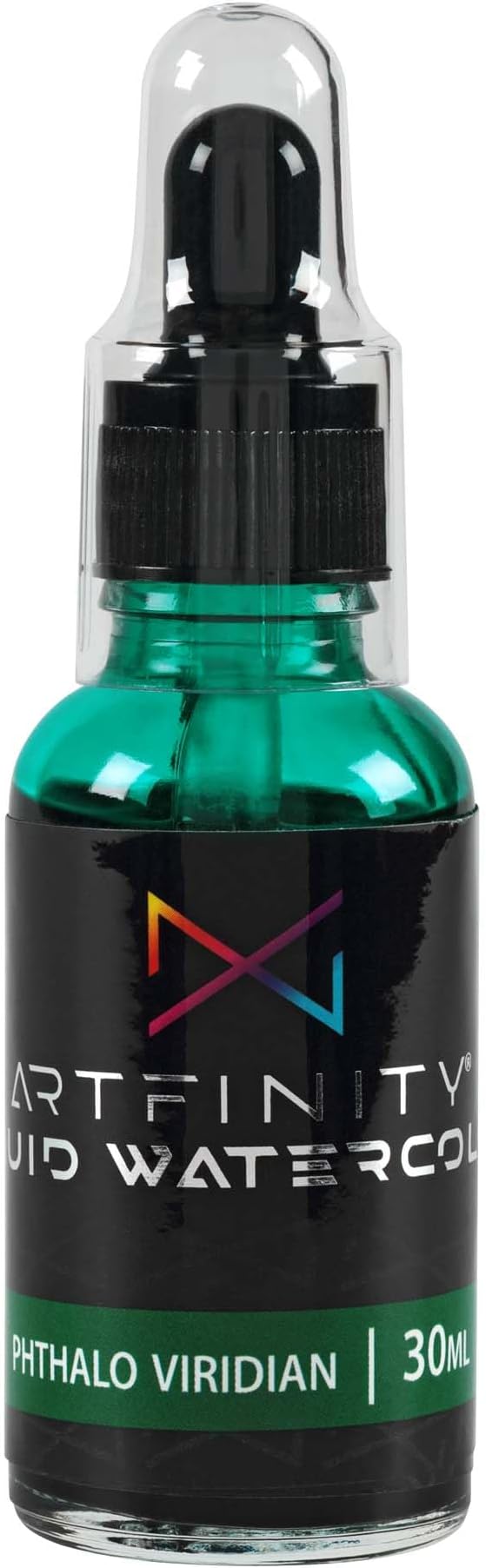 Liquid Watercolor Paint 30 ml Bottle - 3 Pack, Phthalo Viridian - Vibrant Dye-Based Liquid Watercolor w/Glass Pipette, Fast