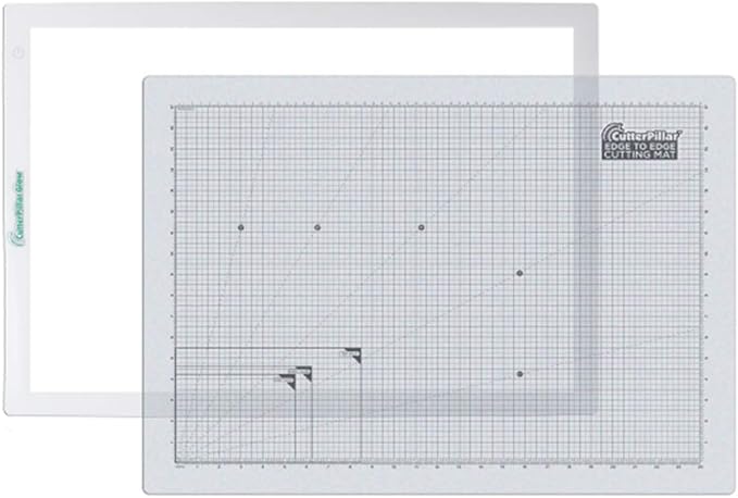 Cutterpillar Glow Ultra LED Light Board - Light Box Tracing Pad w/Non-Slip Translucent Self-Healing Cutting Mat, 3 Levels of Light, 12v, AC Powered, 26"x19" - Perfect for Quilters & Crafters