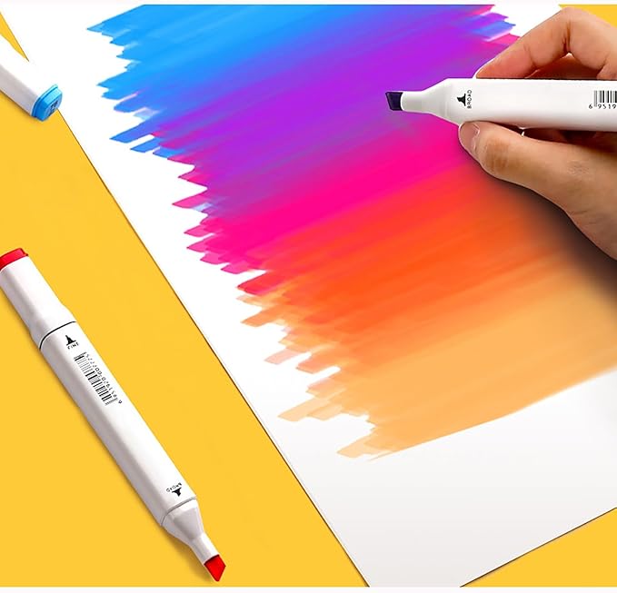 12Pcs Alcohol Markers Pure Color Series,Dual Tip Art Solid Color Markers Set for Adults Beginner Drawing Sketching (Autumn Colors)
