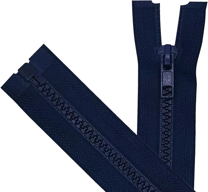 ANPURZII 2PCS #5 54 Inch Deep Navy Blue Separating Jacket Zippers for Sewing Coats, Molded Plastic Bulk Zippers(DeepNavyBlue 54" 2PCS)