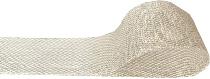 QIANF 1 Inch Natural Heavy Cotton Webbing 25 Yards for Bags Backpack Straps Belts Tote Bag Handles Pet Collars Fabric Purse Making Crafts