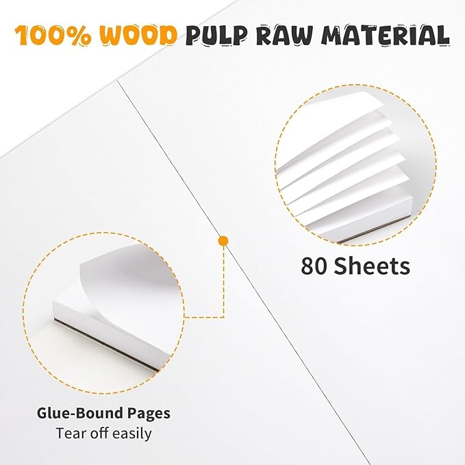 Umriox Drawing Pad for Kids, 6" x 9" Sketch Book, 2-Pack Sketch Pad (80 Sheets Each), 110gsm Acid-Free Drawing Paper, Glue-Bound Art Sketchbook for Kids' Classroom, Travel & School Art Supplies