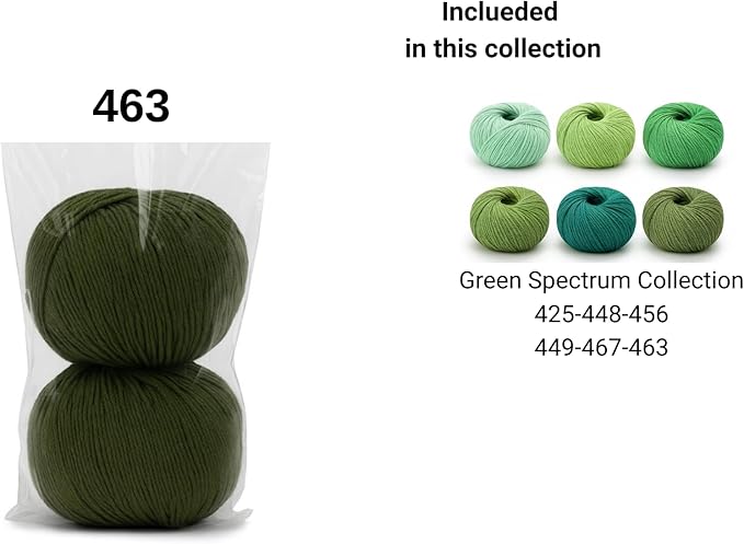 Harmony Cotton Yarn by Yarneverse – 2-Pack Soft Fine Weight (#2) 60% Cotton / 40% Acrylic (50g / 165m Each – Total 100g / 330m) (2, 463)