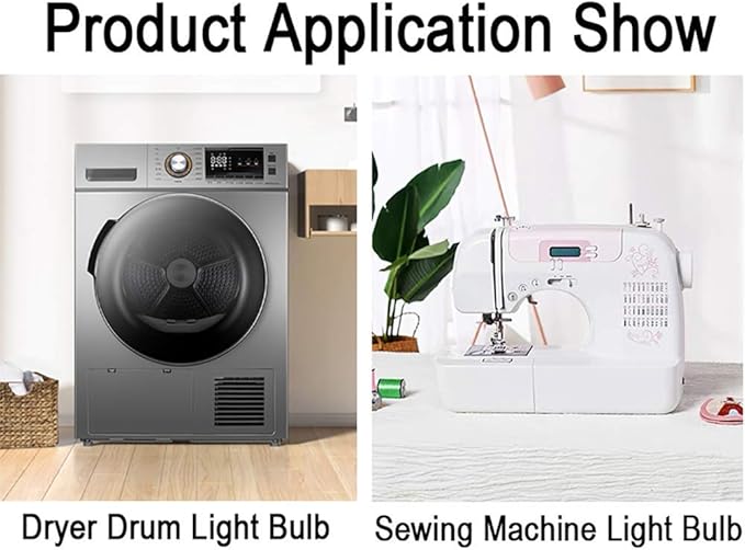 Sewing Machine 7/16 Screw-in Light Bulbs 4W 40W Equivalent Sewing Machine Light AC 110-130V Pack of 2 (Daylight White)