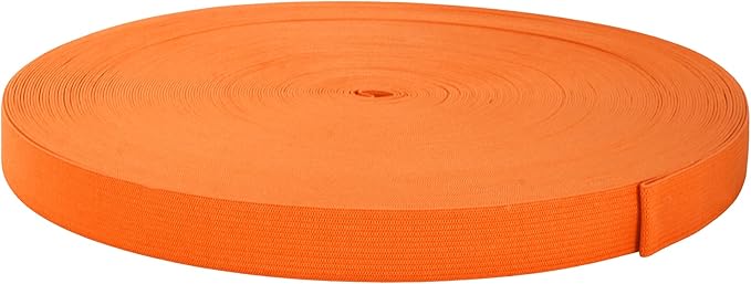 Mandala Crafts Wide 3/4 Inch Orange Elastic Bands Spool for Pants Waistbands Sewing and DIY Crafts, 50 YD Stretchy Flat Fabric Strap Knit Elastic Band for Wig