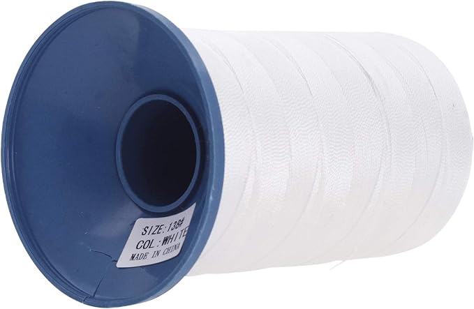 Mandala Crafts Size 138 420D T135 Bonded Nylon Thread - White 1250 YDs Tex 135 Heavy Duty Sewing Threads for Leather, Jeans, Weaving, Outdoor Marine Upholstery