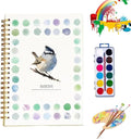 Clhjinruoliu Water Color Workbook,Animals Flowers Ocean Water Coloring Book, Nature Scenes Paint Set Art Crafts, Beginner-Friendly Watercolor Workbook, with 12 Colors Paints Set with Paint Brush,Birds