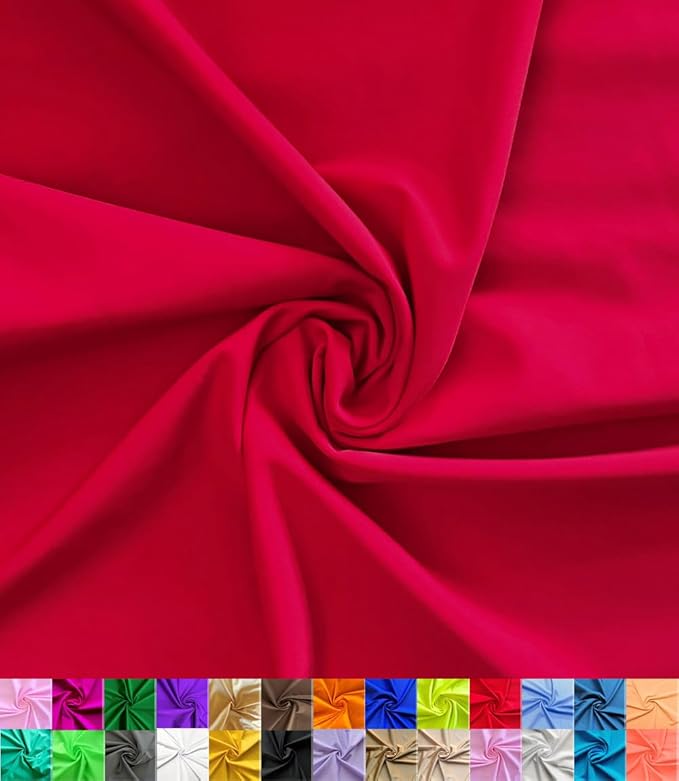 Nylon Spandex Fabric | 80% Nylon, 20% Spandex | Swimwear, Activewear Fabric | 4-Way Stretch | Sports, Dance, Yoga (Red, 5 Yard)