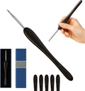 Yarniss 2.5mm Ergonomic Crochet Hook with Ebony Handle, Hand-Polished Stainless Steel Head for Crocheting