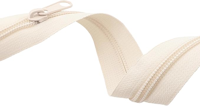 Leekayer #5 26 Inch Beige Nylon Zippers Bulk 6PCS 66 CM Zipper for DIY Tailor Sewing Craft Bag,Luggage,Dress,Sofa Cushion,Pillow Bed Covers (Beige)
