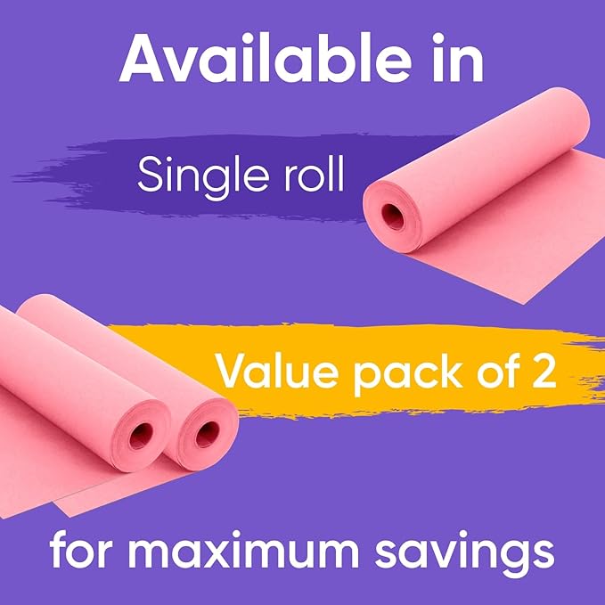 48" x 1200" (100 ft) Pink Kraft Paper Roll (Value Pack of 2), 45 lbs Thickness, Made in USA Colored Craft Paper for School, Bulletin Board - Odorless, Non-Toxic, Safe for Kids