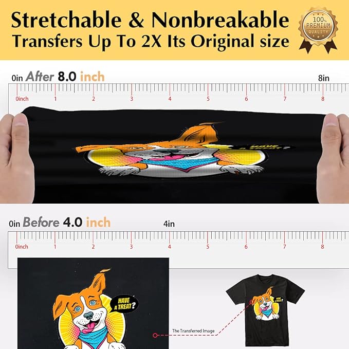 TransOurDream Tru-Heat Transfer Paper for Inkjet & LaserJet Printer (Dark 3.0, 15 Sheets 8.5x11") Printable HTV Heat Transfer Vinyl for T Shirts Iron on Transfers for Dark Fabric (TRANS-D3-15-3)