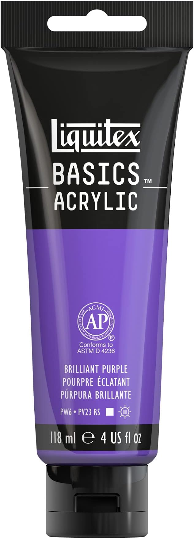 Liquitex BASICS Acrylic Paint, 118ml (4-oz) Tube, Brilliant Purple