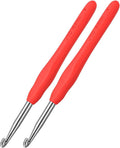 2Pcs 6.0mm Crochet Hooks, Ergonomic Crochet Hook for Arthritis and Beginners, Extra Long, Smooth, Comfortable (Size J / 6.0mm)