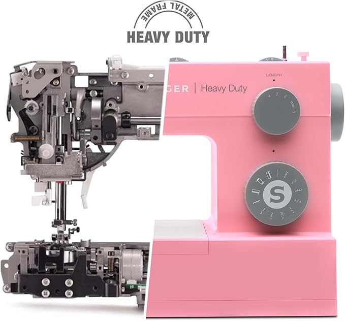 SINGER 4411 Heavy Duty Pink Sewing Machine with Accessories | High Speed, 69 Stitch applications, Strong Motor, Metal Frame, LED Light & 4-Step Buttonhole