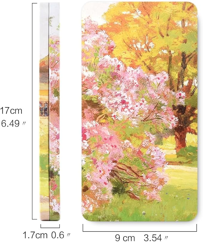 Portable Watercolor Tins Paint Palette with 40Pcs Empty Half Pans and Magnetic Squares, Small Travel Metal Paint Box with Acrylics Painting Art Drawing. Pastoral