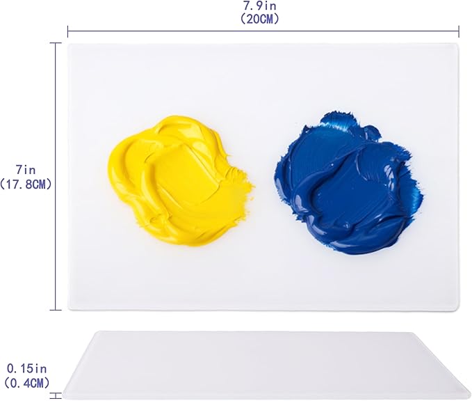 7x9 Inch Neutral Tempered Glass Palette for Oil Painting | Neutral White Scratch-Resistant Surface | Keeps Paints Wet & Effortless to Clean | Essential for Artists & DIY Color Mixing