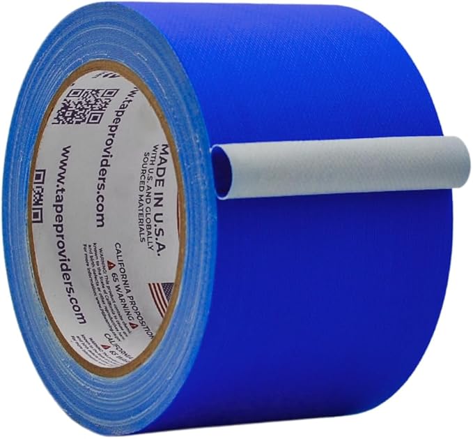 WOD GTC12 Gaffer Tape, Dark Blue Low Gloss Finish Film, 3 inch x 60 ft. Residue Free, Non Reflective Cloth Fabric, Secure Cords, Water Resistant, Photography, Filming Backdrop, Production