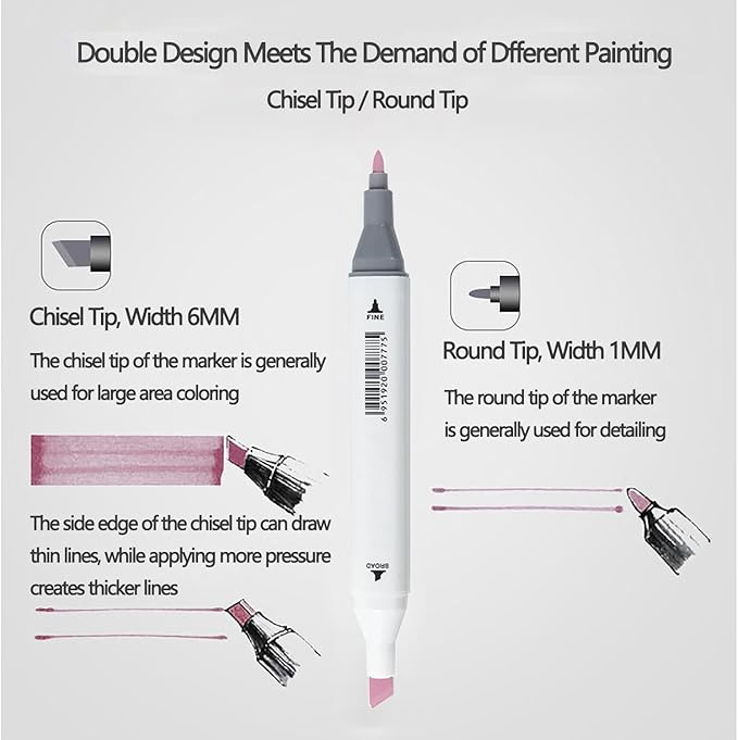 12Pcs Alcohol Markers Pure Color Series,Dual Tip Art Solid Color Markers Set for Adults Beginner Drawing Sketching (Winter Color)