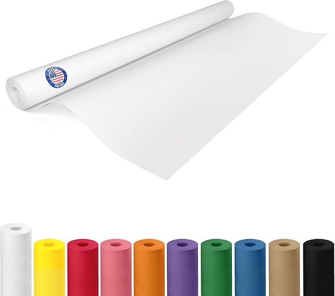Extra White Offset Kraft Paper Roll 36" x 1200" (100 ft) – USA-Made 50lb Premium Eco Paper, Brighter-Than-Standard White – Ideal for Packing, Wrapping, Arts & Crafts, School Projects by IDL Packaging