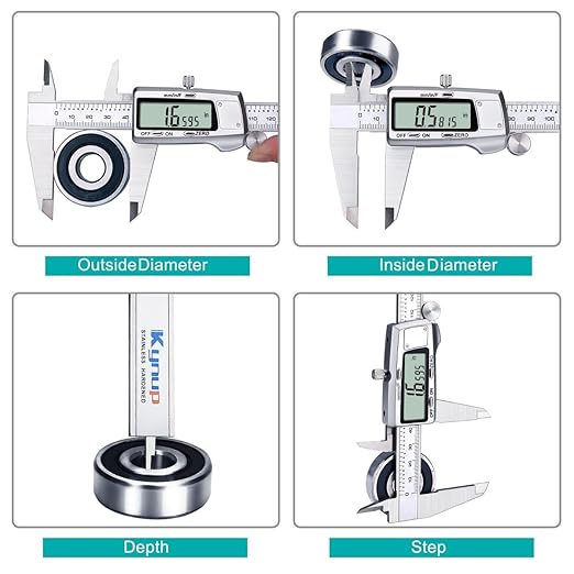 Kynup Digital Caliper 8 inch,Caliper Measuring Tool, Vernier Caliper, Stainless Steel, Full Turn Off, Switch from Inch Metric Fraction, Micrometer Digital for Household, DIY(200MM)