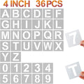 4 Inch Letter Stencils and Numbers, 36 Pcs Alphabet Art Craft Stencil, Reusable Plastic Templates for Wood, Wall, Fabric, Rock, Signage (4 Inch)