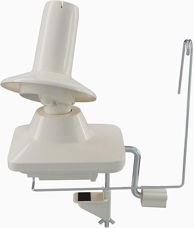 ClarArti Yarn Ball Winder for Crocheting, Knitting, & Other Yarn Crafts | Quick, Quiet, Creates Yarn Balls & Yarn Cakes | Medium Capacity, Can Handle Average Size Yarn Skeins (White)