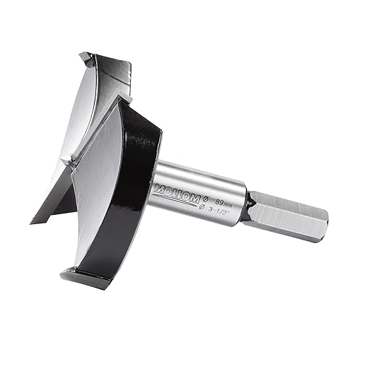 Mollom 3-1/2" (89mm) Forstner Drill Bit for Precise Woodworking with Durable YG8 Carbide Thickness of 2.0mm,This Hinge Cutter Tool is Ideal for Hard Wood, Plastic, Plywood