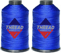 Sissewpro 1oz 375 yds Each 2 Pack Tex70 Bonded Nylon Thread 69 Upholstery Thread Heavy Duty Threads for Leather Sewing Machine, Beading, Hair Weaving, Denim, Canvas,Webbings 2oz Total（2, Blue）