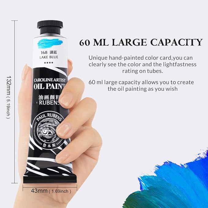 Paul Rubens Artist Oil Paint,18 Vibrant Colors with Great Lastfastness, 60ml Large Capacity Tubes, Oil Paint Set Supplies for Artists, Students, Beginners