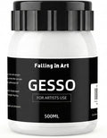 Falling in Art 16.9 Oz White Gesso Primer for Acrylic Painting for Oil Paints, Non-Toxic Canvas Surface Prep Medium