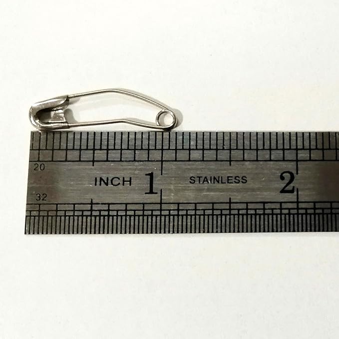 iNee Curved Safety Pins for Quilting, Nickel-Plated Steel, Size 1, 300 Count