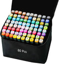 80 Colors Alcohol Markers Art Markers for Kids and Adult Drawing Marker Dual Tip Coloring Painting Perfect for Boys Girls Students Gift