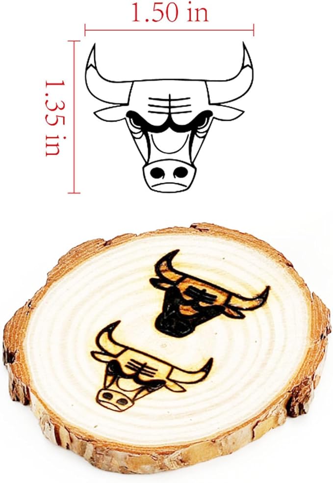 AIMOADO Ox Head Branding Iron Stamp, 1 1/2" Wood Branding Iron Personalized Logo for Meat, Burger, Wood, Hats with Full Set Tools