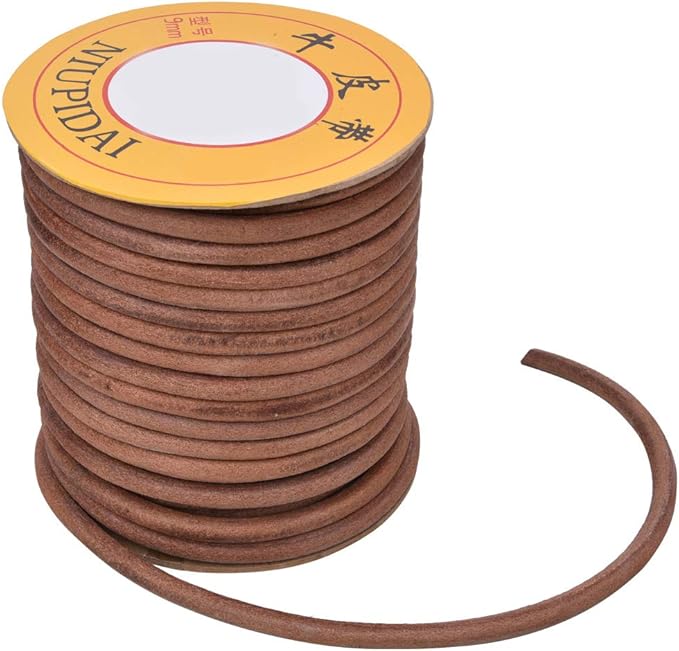 Sewing Machine Belt, 20m / 65.62ft Leather Belt Sewing Machine Cowhide Treadle Parts Replacement Sewing Machine Accessories Parts(6mm)