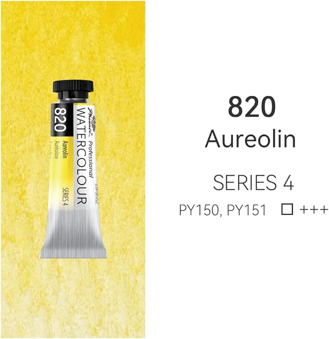 PHOENIX Professional Watercolor Paint Single Tube - 0.47 Fl Oz / 14ml - Aureolin
