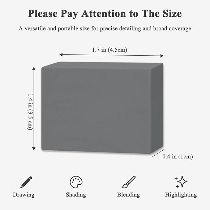 Kneaded Eraser for Artists, Soft Kneadable Eraser for Drawing, Moldable Rubber for Sketching, Art Erasers with Storage Case, 2 Pack Artist Erasers for Drawing