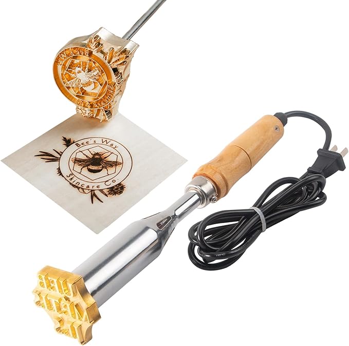 Wood Branding Iron Personalized - Custom Electric Branding Iron for Wood Brass Stamp and Wood Handle Wood Burning Stamp Personalized Perfect Craft Lovers Gift for Wood Leather 1 inch