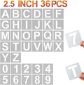 YEAJON 2.5 Inch Letter Stencils and Numbers, 36 Pcs Alphabet Art Craft Stencils, Reusable Plastic Templates for Wood, Wall, Fabric, Rock, Signage, DIY Art Projects