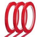MECCANIXITY Whiteboard Tape 1/4" x 72 Yard Pinstripe Graphic Chart Line Grid Marking Tapes for Classroom Office Dry Erase Board Art, Red, Pack of 3