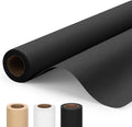 Moretoes 15" x 456"(38') Black Wrapping Paper Roll, Kraft Packing Paper Roll for Gift Wrapping Craft Bulletin Board Banner Art Bouquet Flower Packing Moving Shipping 75GSM