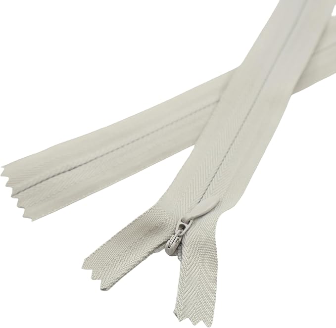 Leekayer 3# 6 Inch Invisible Zipper for DIY Tailor Sewing Craft 15cm Grey Nylon Coil Zippers Closed End Bulk 10 PCS/Pack (Grey,6")