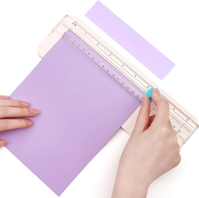 BAOFALI Mini Paper Trimmer with 1Cutting/1Scoring Blades Extending Ruler for Scrapbooking Craft, Paper, Postcards,Coupon, Photos,Label, Cardstock ect Closed Size Approx.26.5x8.5cm/10.4x3.3inch